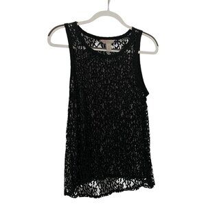 Banana Republic Collection Black Sheer Lace Sleeveless Top XS